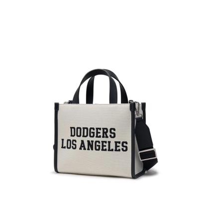 ~Sale Túi MLB Korea Varsity Jacquard Tote Bag LA Dodgers ''Cream'' [3AORS024N 07CRM] - Image 1