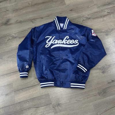 Áo Khoác Varsity MLB Majestic jersey New York Yankees Satin navy Jacket