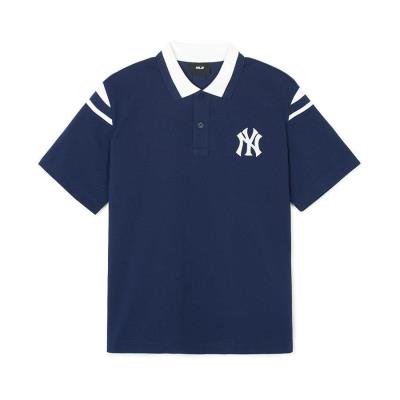 Áo Thun Polo MLB Overfit Varsity New York Yankees ''Navy'' [3APQV0143 50NYS]