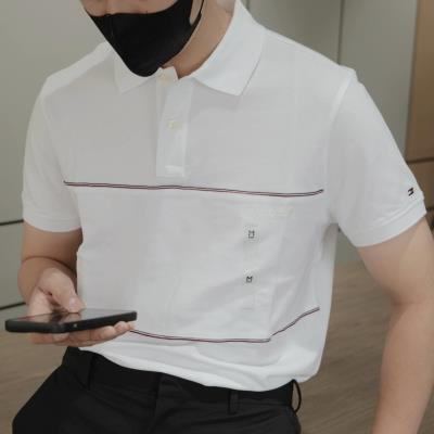 Áo Polo Tommy Hilfiger Regular Fit with Stripe Designs 'White' [MW38125 100 YBR]