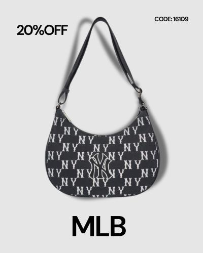 16109 - Túi MLB Hobo Bag New York Yankees Mono Black