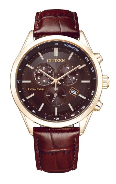 Đồng Hồ Citizen Quartz Eco-Drive Chronograph Tachymeter ''Brown Gold'' [AT2573-07X]