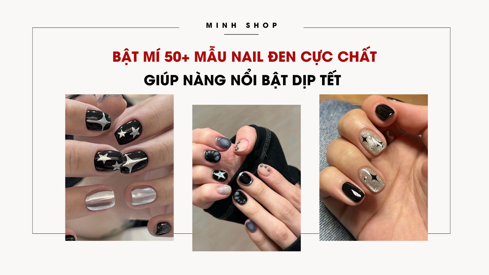 Bật mí 50+ mẫu nail đen cực chất giúp nàng nổi bật dịp Tết 