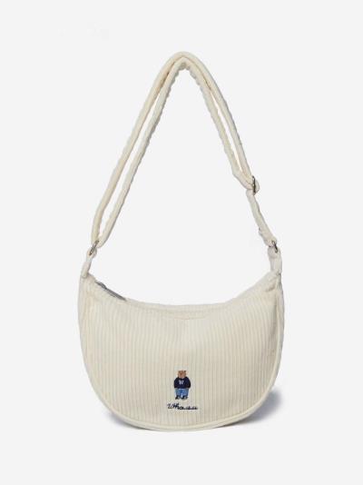 Túi WHOAU corduroy hobo bag 'IVORY' [ whbgd4t42a 00 ]