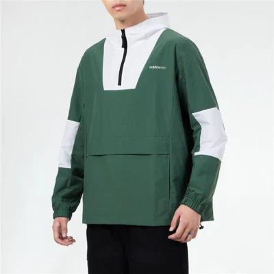 Áo Khoác Adidas Sports Running Training Casual Half Zipper Hooded Dark Green [h55264] - Image 1