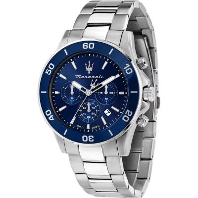 Đồng Hồ Maserati Competizione Diver Steel Quartz Chronograph ''Navy/Silver'' [R8873600002]