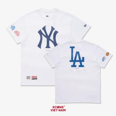 15773 - ÁO THUN NEW ERA NEW YORK YANKEES DODGERS–YANKEES RIVALRY WHITE SHORT SLEEVES