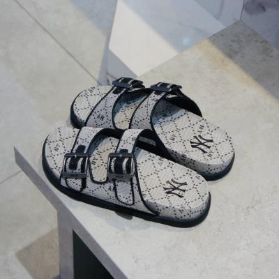 16770 - Dép MLB Double Slides Dia Mono NY Black