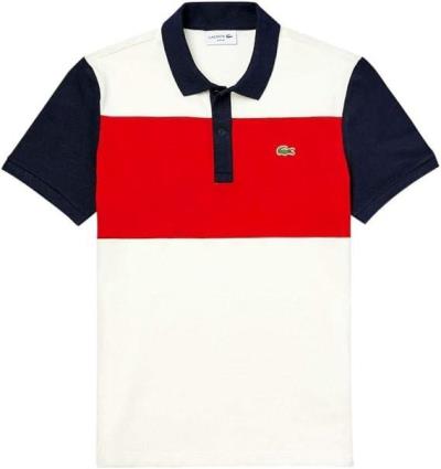 Áo Polo Lacoste Men's Stretch Colourblock 'Red/ White' [PH5142 98]