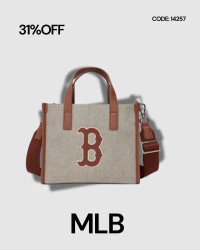 14257 - Túi MLB-GLOBAL Basic Big Logo Canvas S-Tote Bag BOSTON RED SOX