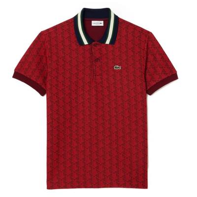 Áo thun Polo Lacoste Classic Fit Contrast Collar Monogram Red [DH1417 51 SWM]