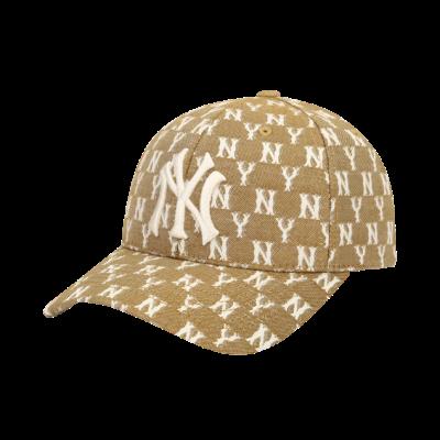 Nón MLB Monogram Jacquard NY Beige [32cpfe111 50b]