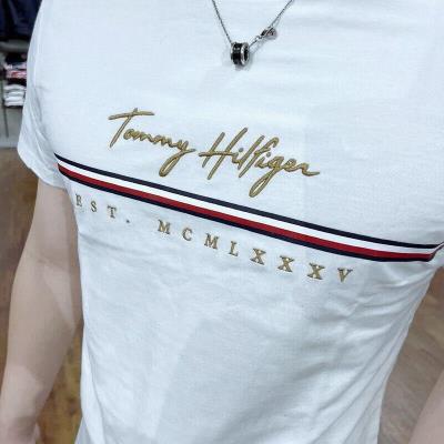 Áo Thun Tommy Hilfiger Classic Embroidered Large Logo White [78J4581 148]