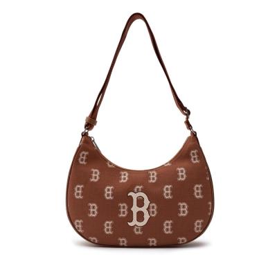 Túi MLB Korea Monogram Jacquard Hobo Bag Boston Red Sox ''Brown'' [3ABQL023N 43BRS]