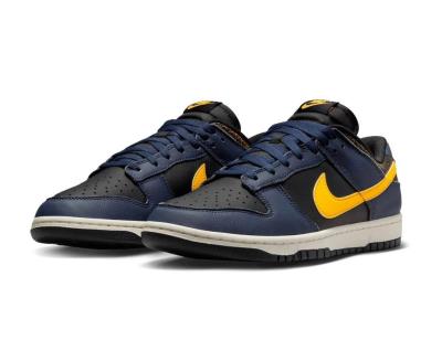 Giày Nike Dunk Low Vintage "Michigan" Black / Midnight Navy [FZ4014 010]