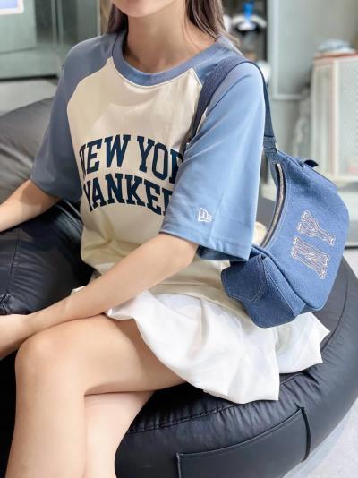 20973 -Túi MLB Basic Mega Logo Pocket Denim Hobo Bag New York Yankees 'Navy'