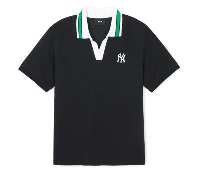 Áo Thun Polo MLB Open Collar Slim Fit NEW YORK YANKEES ''Black'' [3FPQB0343 50BKS]