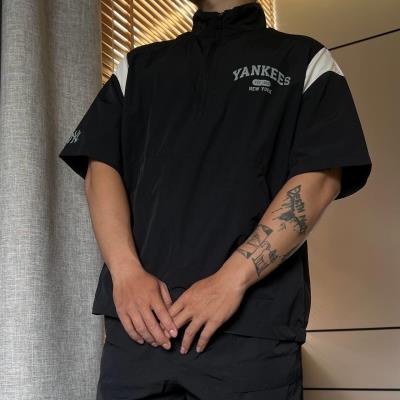 ÁO KHOÁC MLB VARSITY SHOULDER SCHEME SHORT SLEEVE ANORAK ' BLACK'  [ 3awjv0843 50bks ]