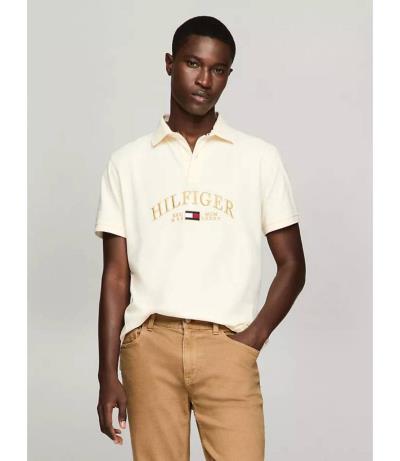 Áo Polo Tommy Hilfiger Regular Fit Aaron Logo ''Cream'' [78JB241 100 F7J]