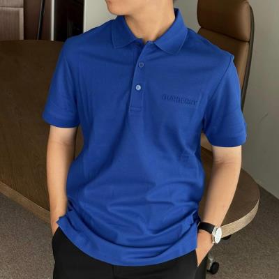 Áo Polo Burberry Logo Embroidered 'Dark ocean blue' [8084367]