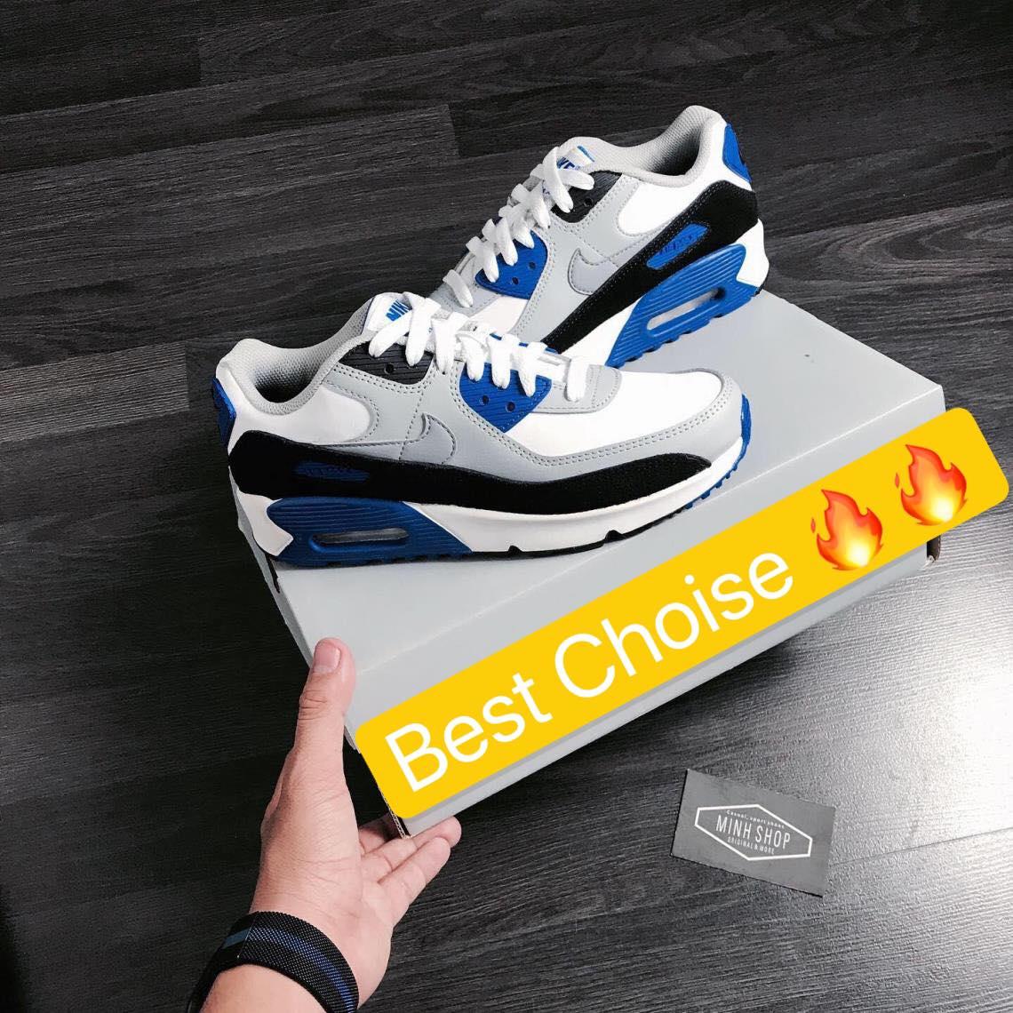 ''FLASH DEAL 70% '' Hàng Chính Hãng Nike Air Max 90 White/Grey/Blue 2020** - Main Image