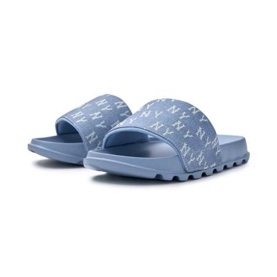 Dép MLB Mounder Denim Monogram Slide New York Yankees Blue  3ALPSDM53-50BLS