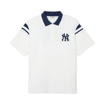 Áo Thun Polo MLB Overfit Varsity New York Yankees ''White'' [3APQV0143 50IVS]