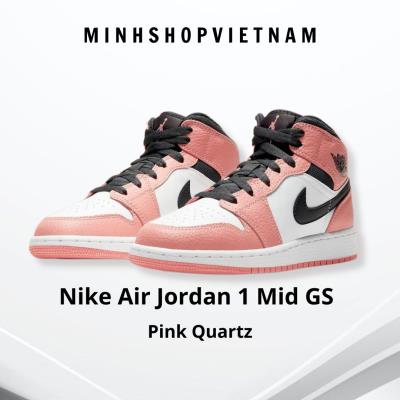 Giày Nike Air Jordan 1 Mid GS "Pink Quartz" [555112-603] [O] - Image 1