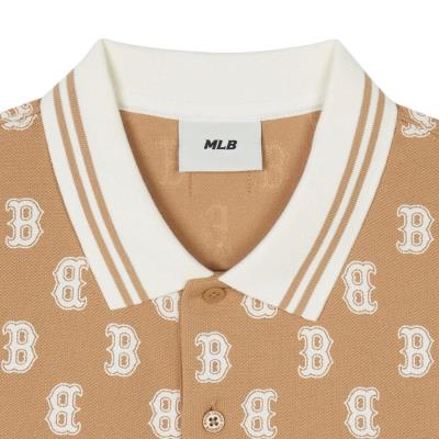 Áo Polo MLB Front Pattern Collar Boston Red Sox Classic  'Camel'  [ 3APQM0443-43CAL ]