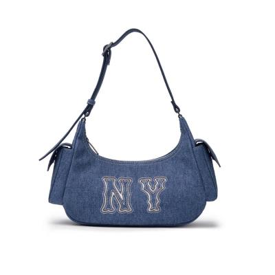 Túi MLB Basic Mega Logo Pocket Denim Hobo Bag New York Yankees 'Navy'  [3ABQM034N 50INS ]