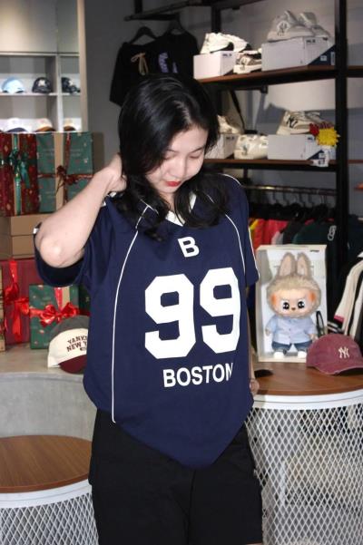 21350 - Áo Thun New Era Jersey Boston 99 ''Navy White''