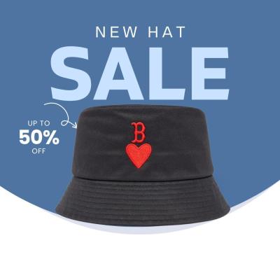 19937 -Nón MLB Bucket Redsox Boston LOGO Heart ''Black''