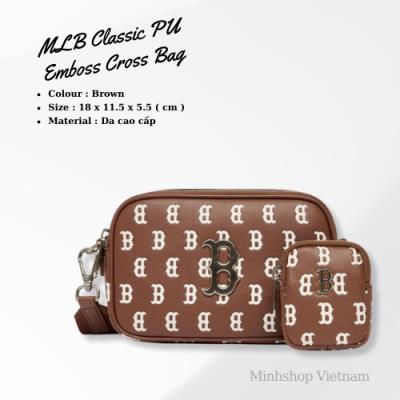 Túi MLB Classic Monogram PU Emboss Mini Cross Bag Boston Red Sox [3ACRS092N-43BRD]