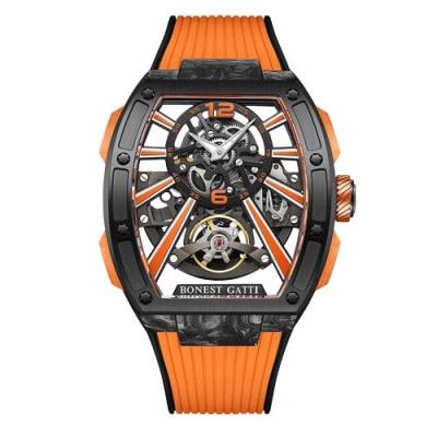 Đồng Hồ Bonest Gatti Skeleton 'Orange/ Black' [BG-9950.B]