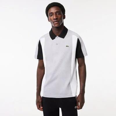 19334 - Áo thun Polo Lacoste Algodon Coulor Block ''Grey / Black''