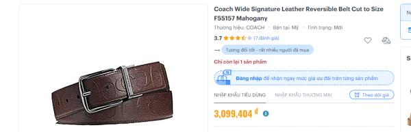 Hàng Chính Hãng Leather Belt Coach Brown 2020**