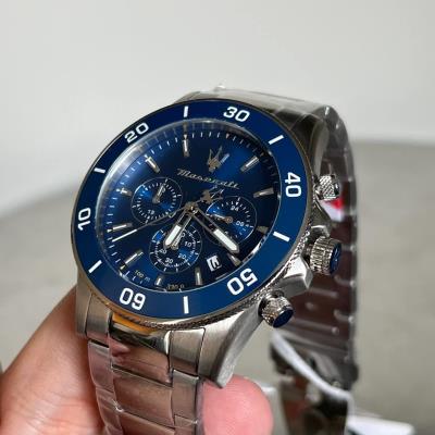 Đồng Hồ Maserati Competizione Diver Steel Quartz Chronograph ''Navy/Silver'' [R8873600002] - Image 1