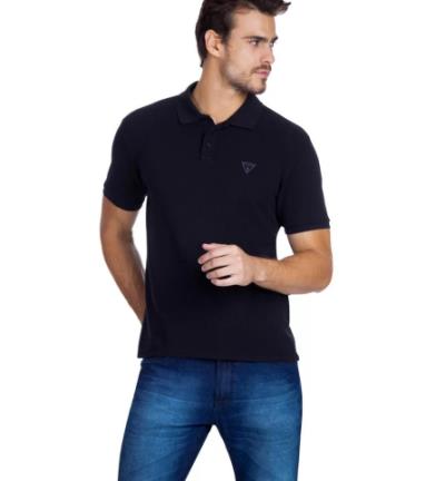 Áo Polo Guess Men's Duane Small Logo Polo Shirt - Black [MM2K8470 BKL]