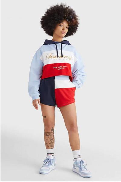 Áo Hoodie TOMMY JEANS Women's TJW Crop Archive 'TWLILGHT NAVY MULT' [76j3905]