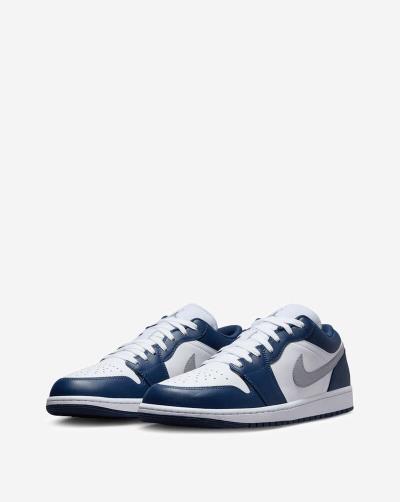 Giày Nike Jordan 1 Low Wolf Grey Midnight Navy  [553558 141]