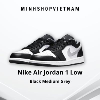 Giày Nike Air Jordan 1 Low Black Medium Grey (Smoke v3) **[O] [553558-040]