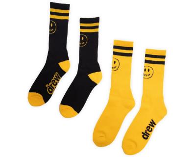 Vớ Drew House 2 Pack Mascot Stripe Socks Black/Golden Yellow [DH-S101-MC2BKGY]