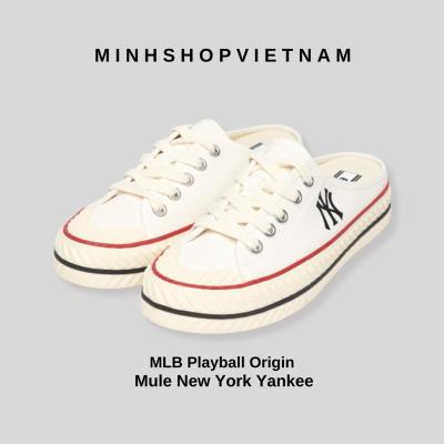 ~Sale Giày MLB Mule PlayBall Origin New York Yankees Shoes White SS NEW ** [3amuua11n 50whs]  - FLAW_ Discount