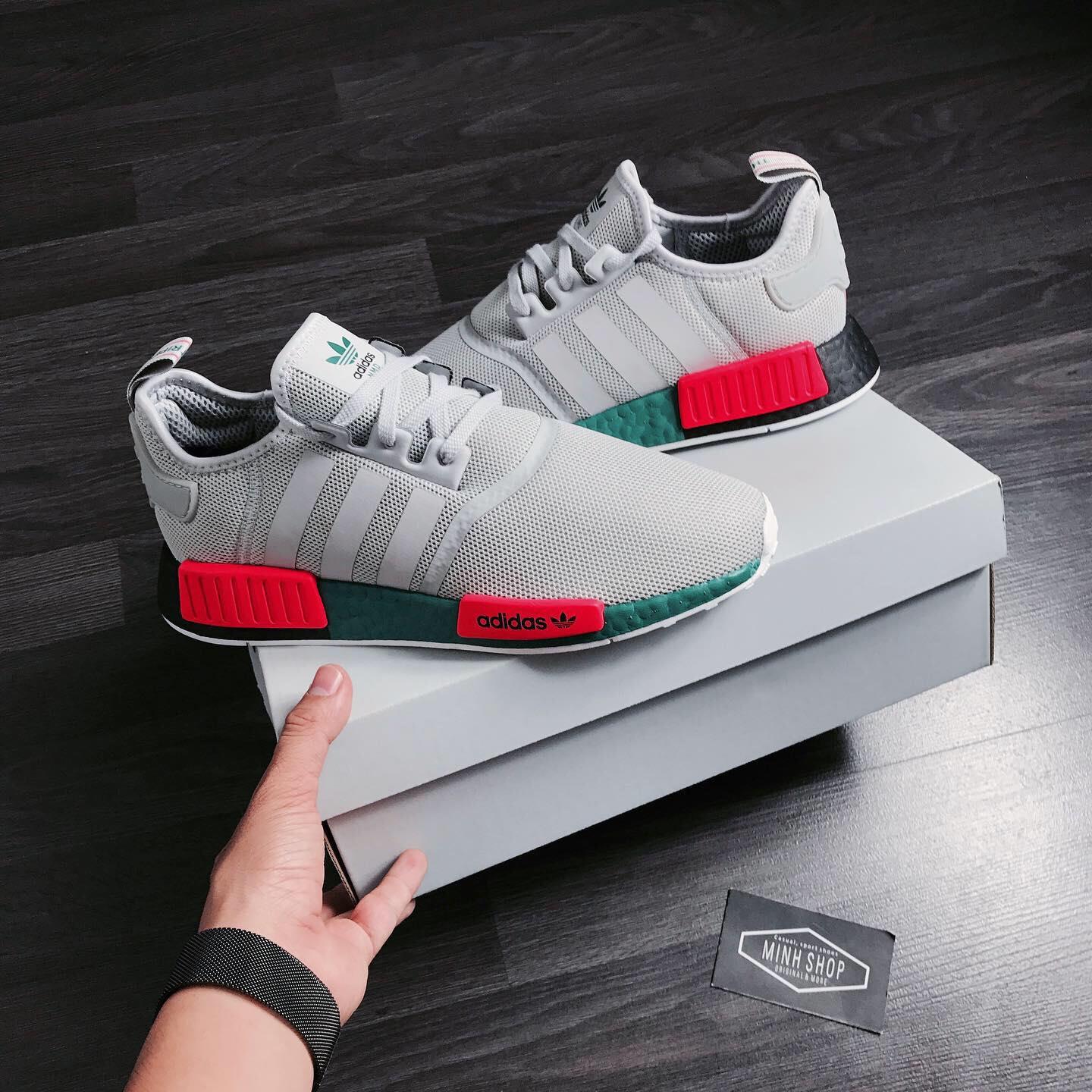Hàng Chính Hãng Adidas NMD R1 Grey/Green/Black **2020**