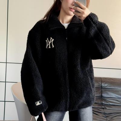 ÁO KHOÁC LÔNG MLB BASIC STAND NECK MEGA LOGO SOFT DUMBLE FLEECE JUMPER NEW YORK YANKEES [3AJPF3016-50BKS]