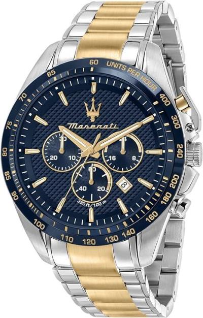 Đồng Hồ Maserati Traguardo Limited Edition Two-tone quartz ''Navy/Gold'' [R8873612046]