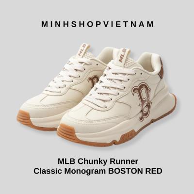 Giày MLB Chunky Runner Classic Monogram BOSTON RED SOX ' Biege ' [3ashcrm3n 43brs ]