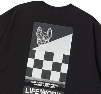 Áo Thun Life Work Square Checkerboard Racing ''Black'' [LW242TS410]