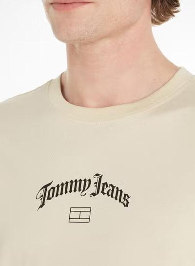 Áo Thun Tommy Hilfiger Tommy Jeans Logo Crew Neck Beige [DM17720 250]