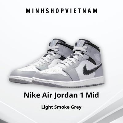 HOT PICK Giày Nike Air Jordan 1 Mid 'Light Smoke Grey' [554724 078]